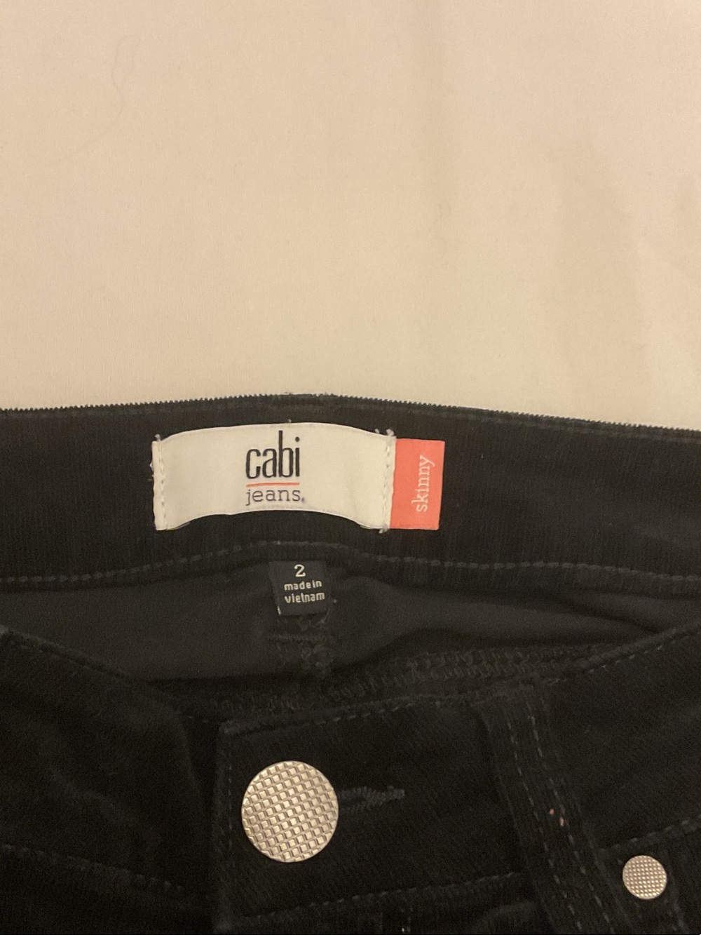 cabi Black Corduroy Skinny Jeans for Women Size 2 - Picture 2 of 7
